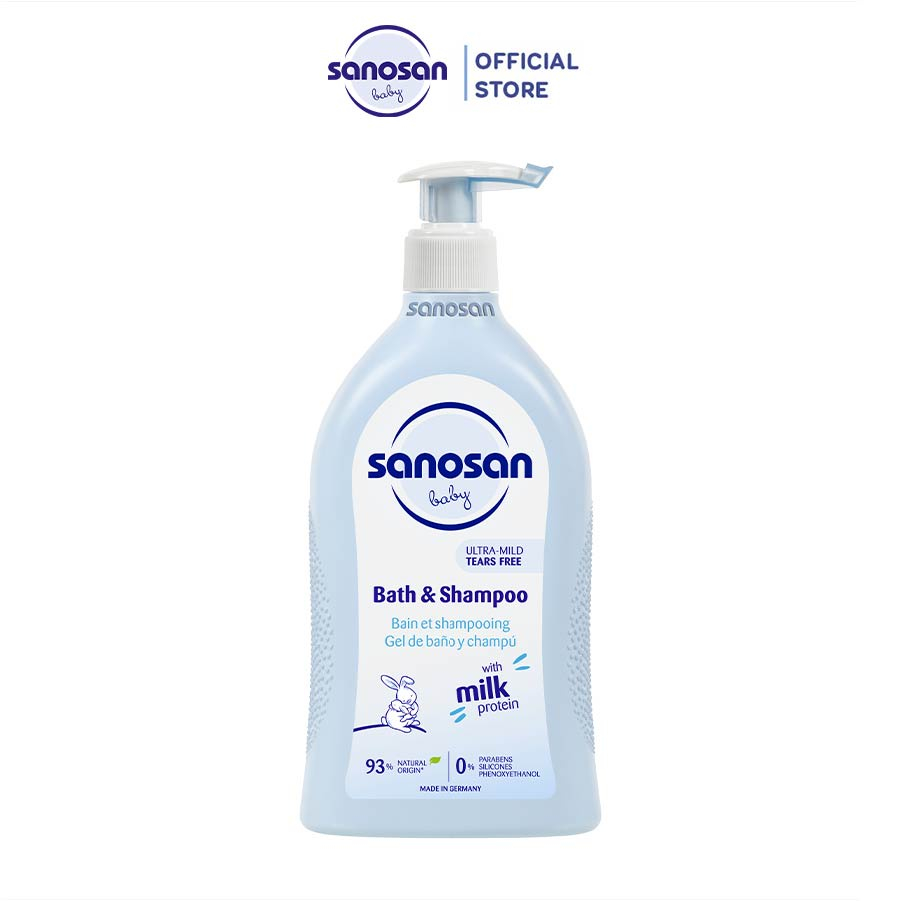 (THÁNG 11 - MUA 2 GIẢM 8%, MUA 3 GIẢM 10%) Sữa tắm gội Sanosan baby Bath and Shapoo 500ML