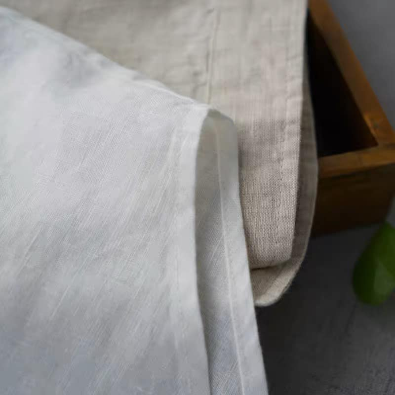 Áo Sơ Mi Nữ Cổ Tàu Dài Tay Form Dáng Suông Chất Liệu Linen Thoáng Mát