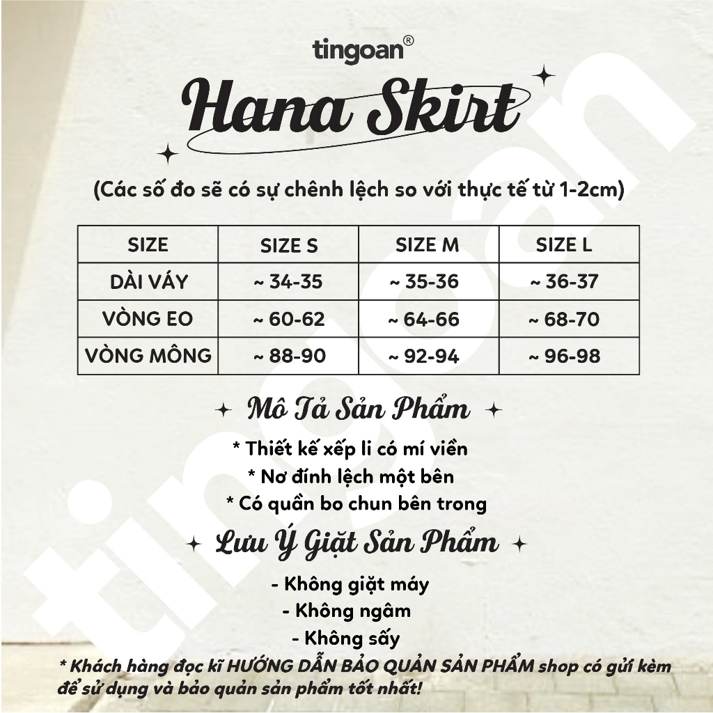 TINGOAN® - Chân váy đính nơ lệch đen xếp ly HANA SKIRT/BL