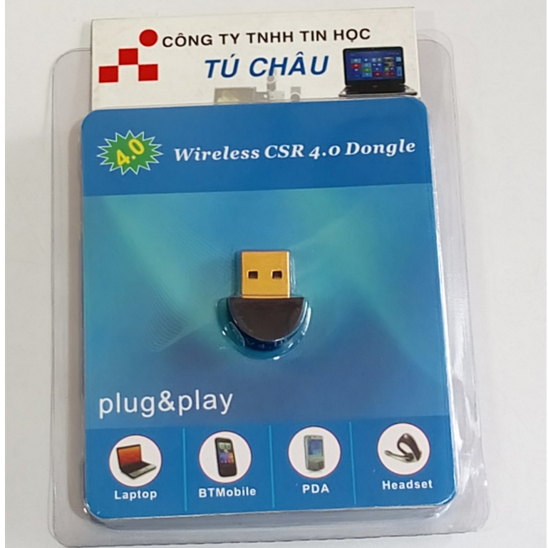 USB Bluetooth 4.0: Wireless CSR 4.0 Dongle V4.0 (Plug and Play)