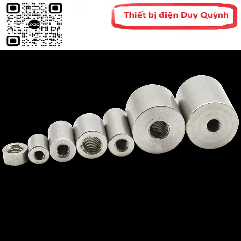 Đai ốc Nối ty tròn inox 304 đường kính ngoài phi 6mm M3x4 M3x4.5 M3x5 M3x6 M3x8 M3x10