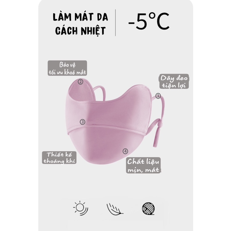 Khẩu trang chống tia uv chính hãng chống nắng Upf 50+