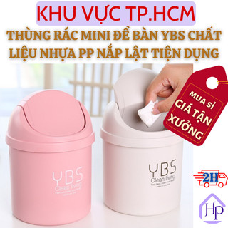  Thùng Rác Mini Để Bàn YBS Nhỏ Gọn Chất Liệu Nhựa PP Cao Cấp Thiết Kế Nắp Lật Tiện Dụng Màu Sắc Trang Nhã