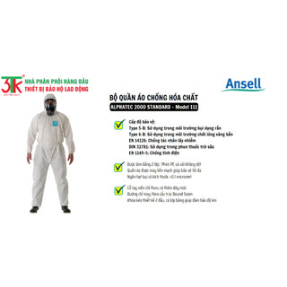 Bộ quần áo Ansell ALPHATEC 2000