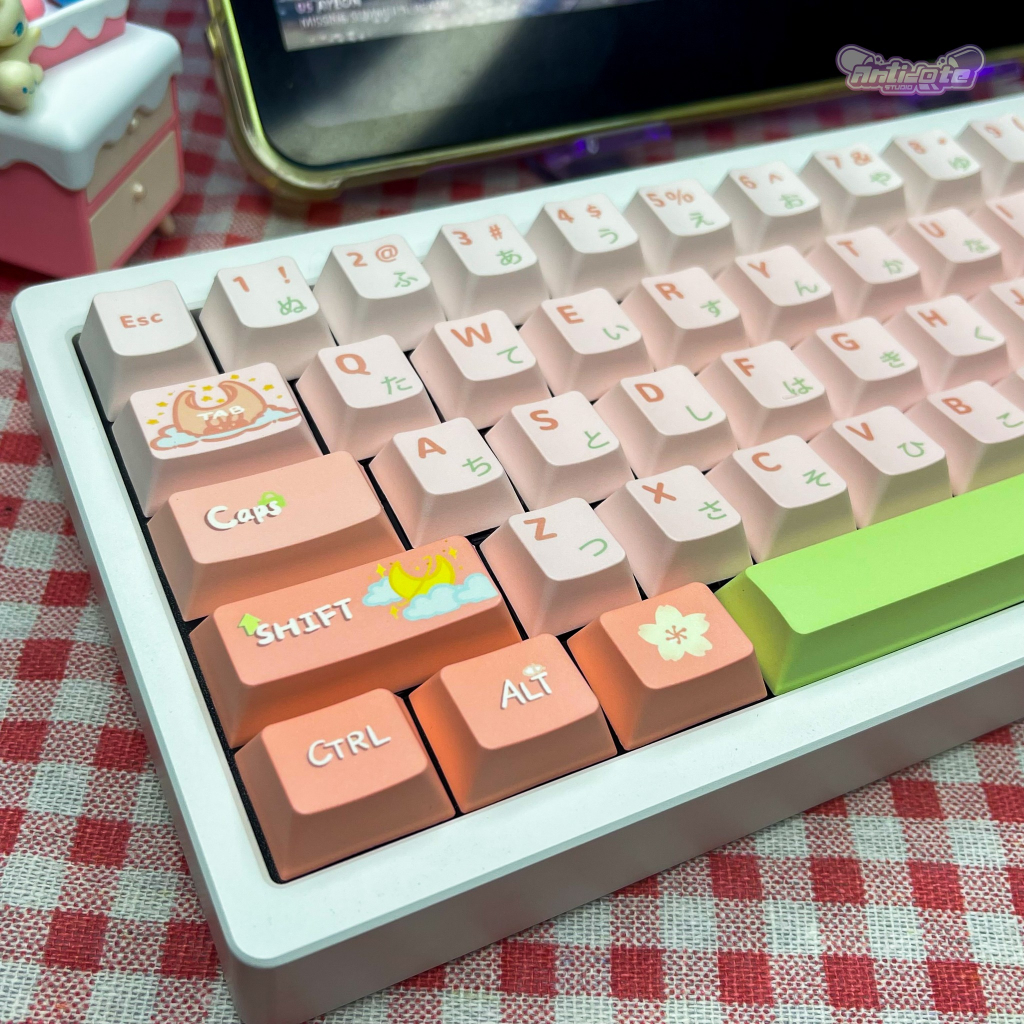 Nút bàn phím cơ Sakura petal PBT keycap - Cherry profile - 143 nút