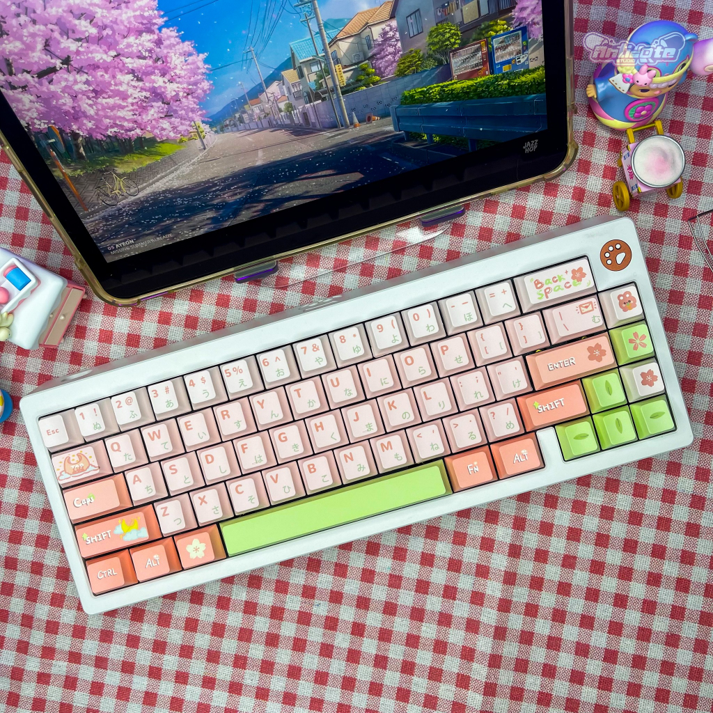 Nút bàn phím cơ Sakura petal PBT keycap - Cherry profile - 143 nút