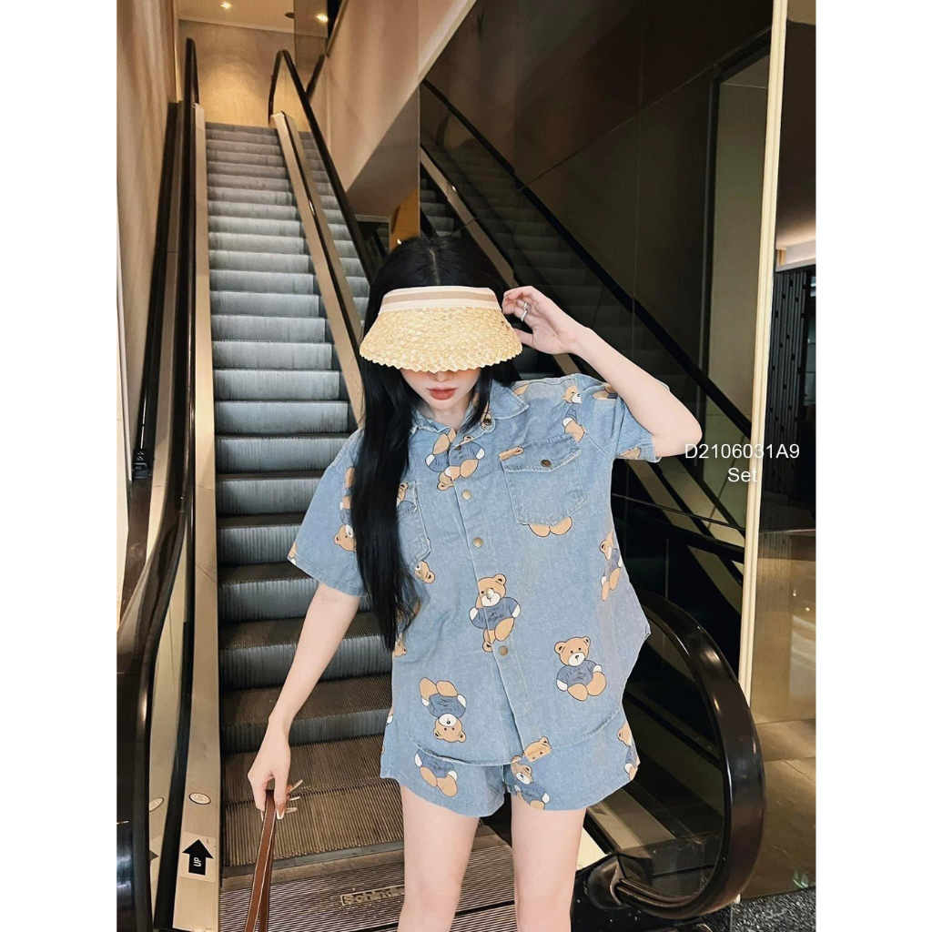 Sét bộ jean đùi họa tiết đồng giá hàng đẹp!