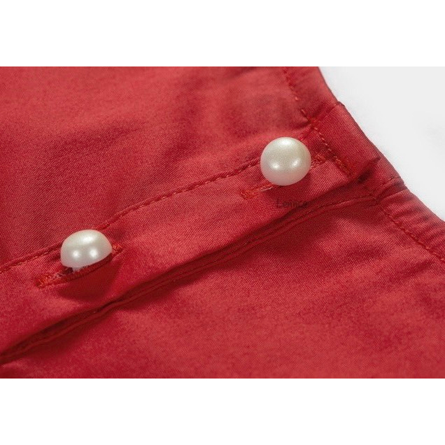 Váy đỏ nơ trắng Lenco cho bé gái