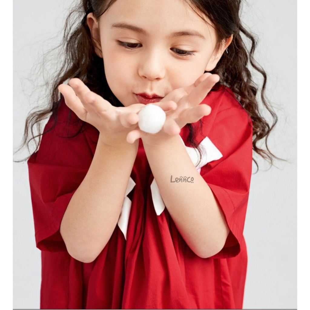 Váy đỏ nơ trắng Lenco cho bé gái