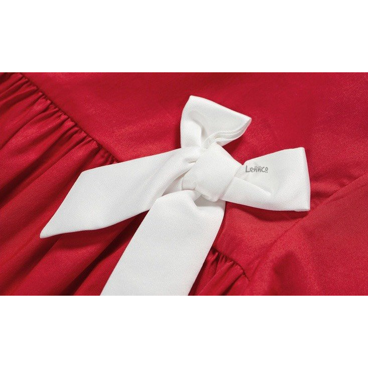 Váy đỏ nơ trắng Lenco cho bé gái