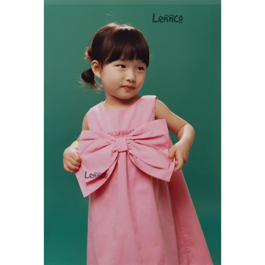 Váy hồng nơ to sát nách Lennco cho bé gái