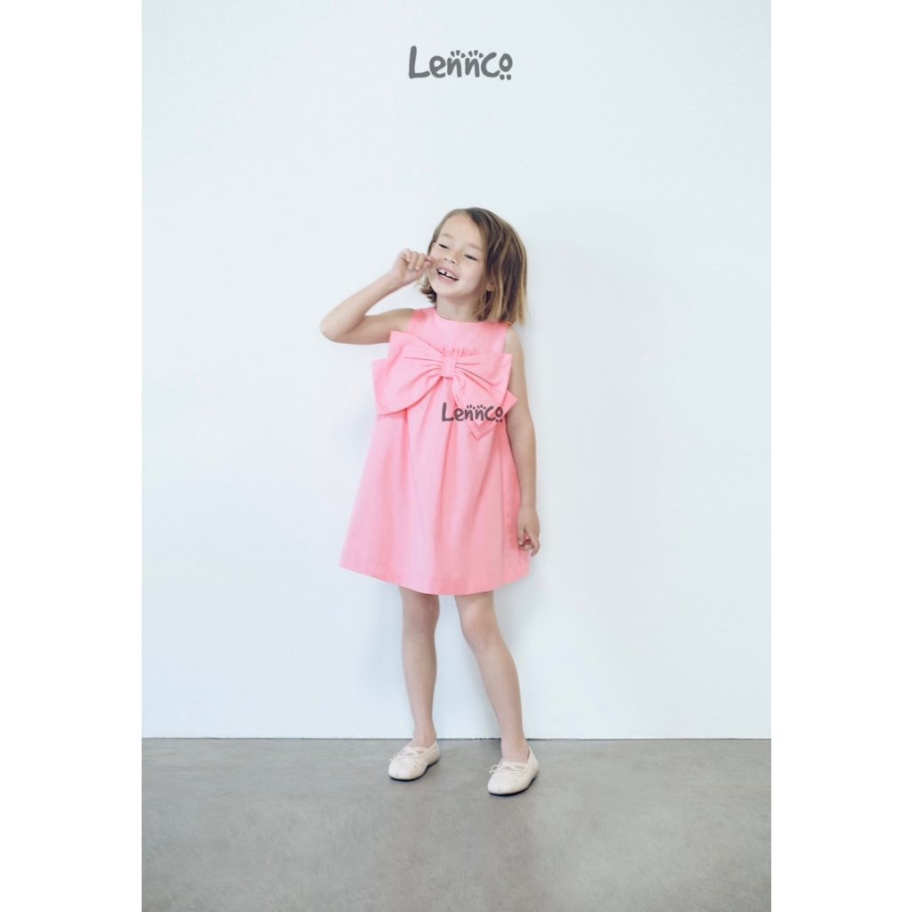 Váy hồng nơ to sát nách Lennco cho bé gái
