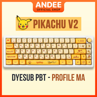 Keycap nút bàn phím Pikachu v2 profile MA 129 nút dành cho bàn phím cơ