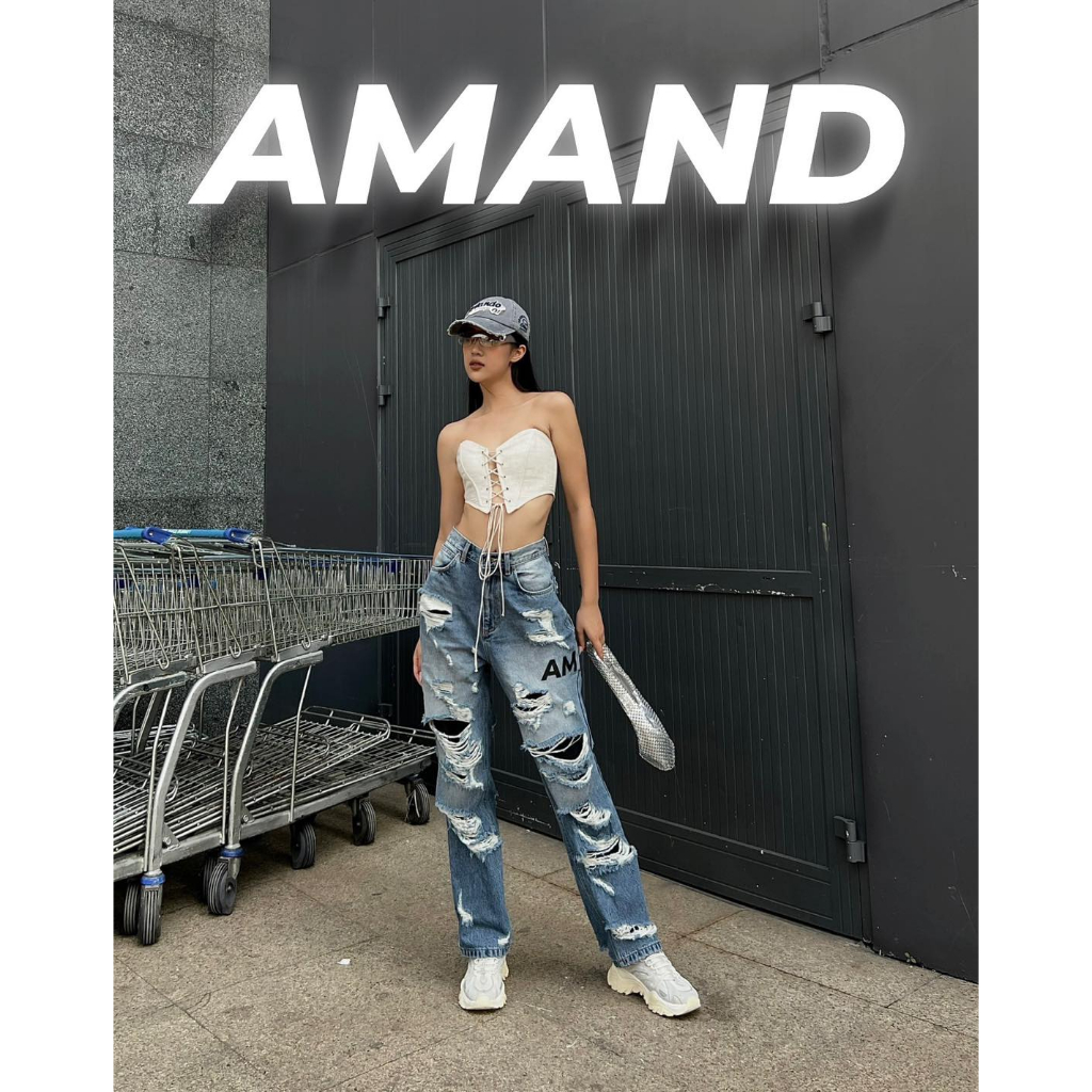 Quần Jeans Amand Kintsugi Distressed Jeans