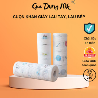 Khăn giấy lau đa năng lau bếp, lau tay cuộn trắng có thể giặt được và tái sử dụng