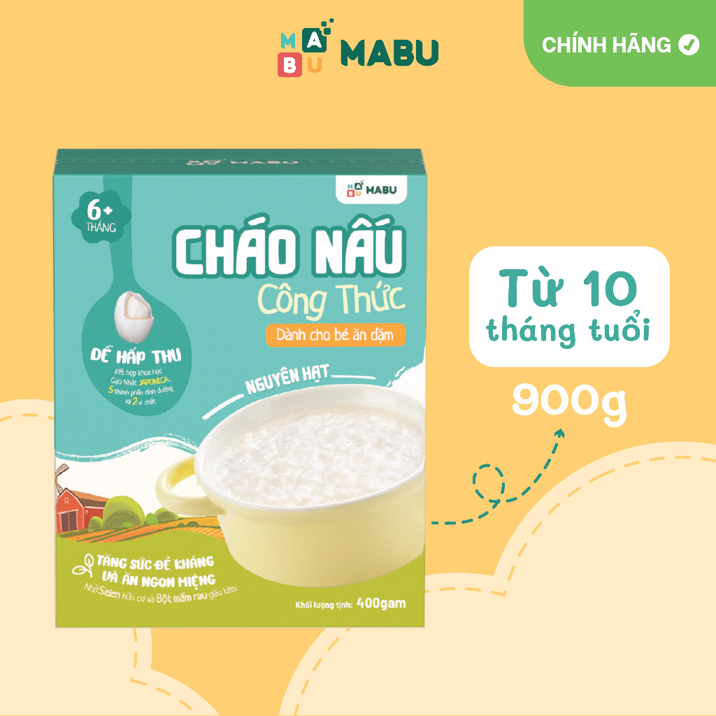 Combo cháo ăn dặm nguyên hạt Mabu (400g), dầu ăn dặm PRO Sachi (100ml)