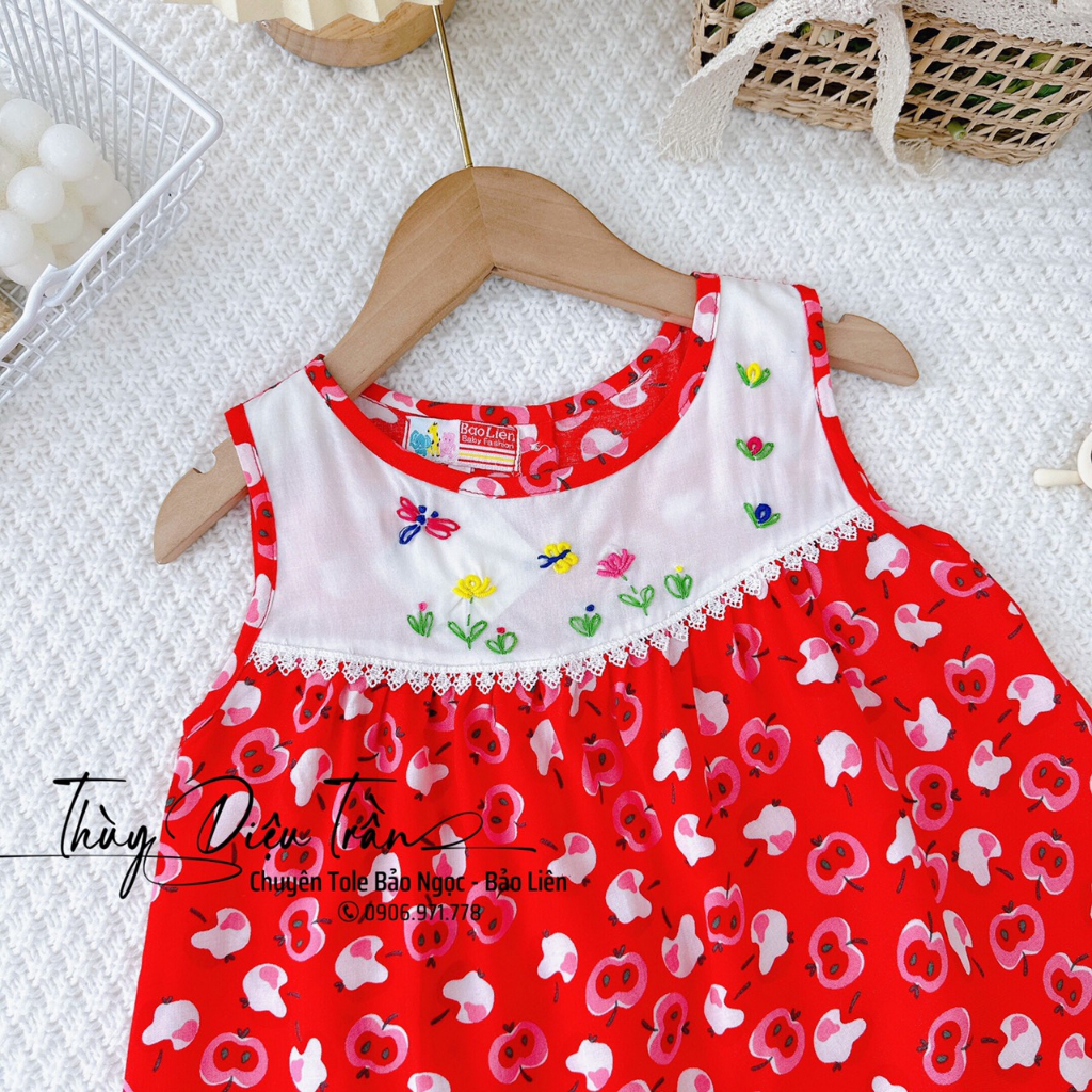 Bộ sát nách Hiệu Bảo Liên cho bé gái từ 10-39 kg chất liệu Tole/Lanh cao cấp