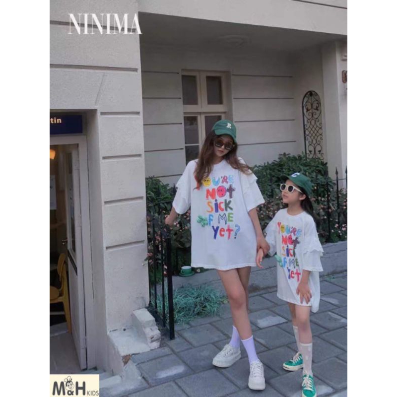 Sét váy áo hình chụp trải sàn bao chất cho mẹ và bé