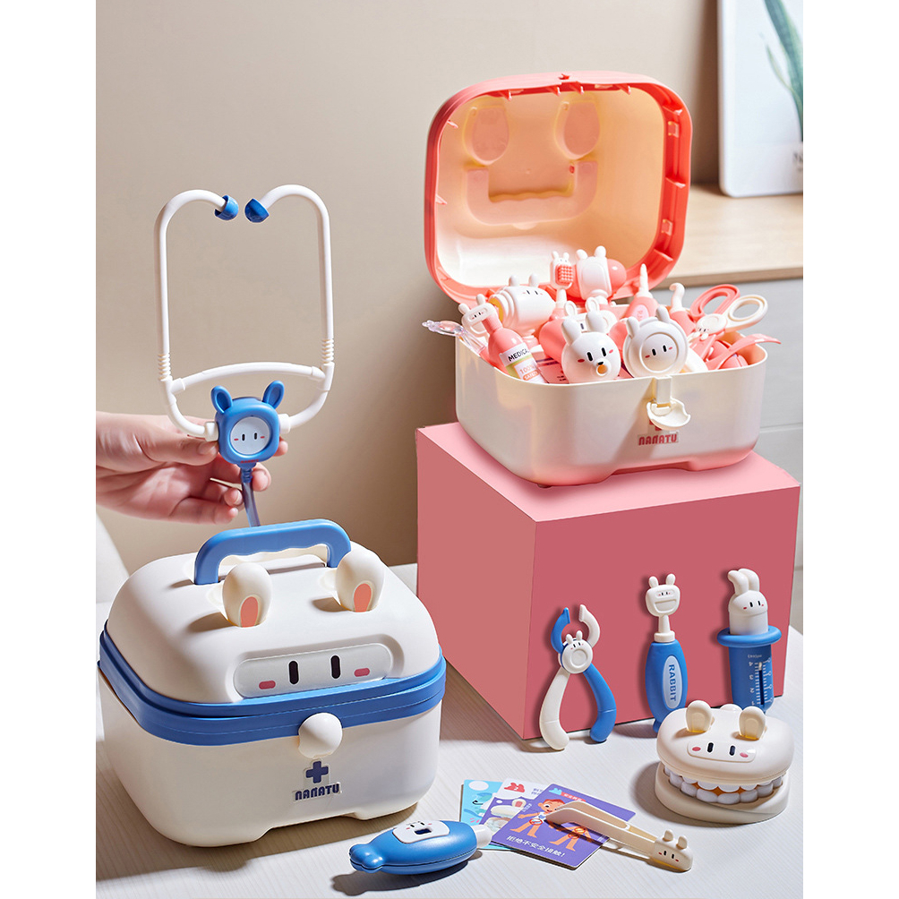 Bộ Đồ Chơi Bác Sĩ Hình Thỏ Cho Bé Đủ Chi Tiết Có Hộp Đựng Dành Cho Bé Trai Bé Gái 36 Chi Tiết