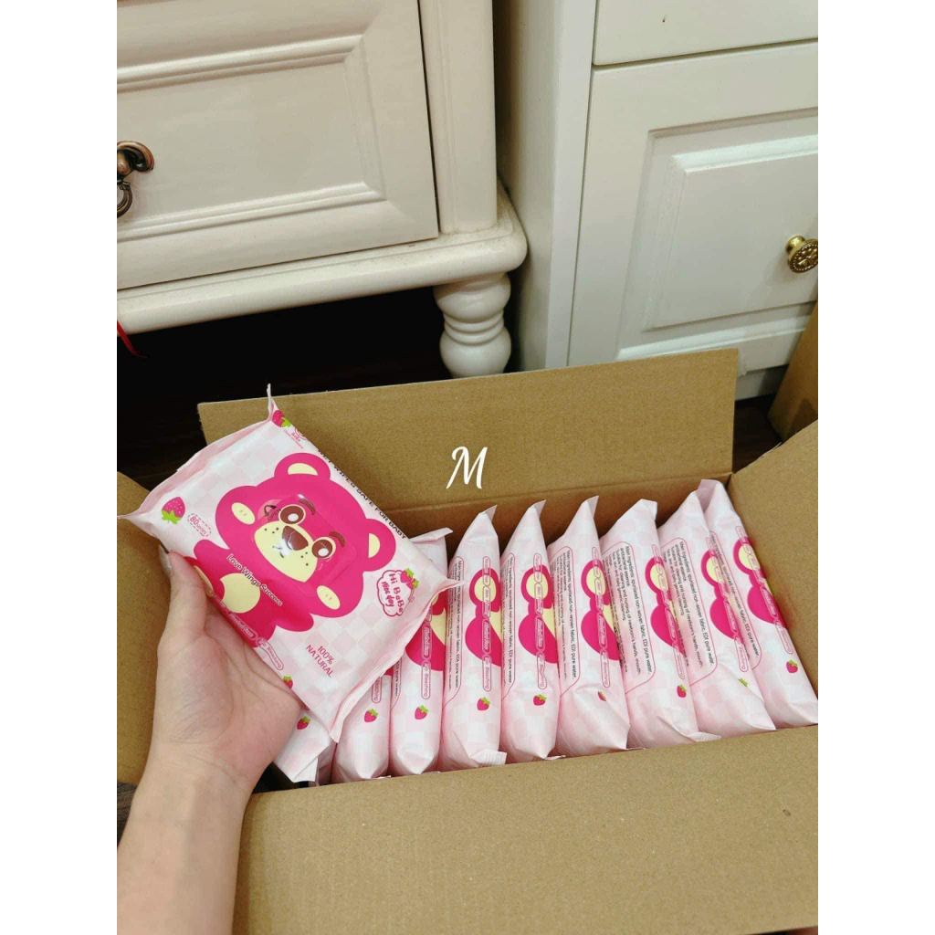 Thùng 10 gói khăn ướt đa năng vịt vàng  nội địa Trung mềm mịn siêu hot