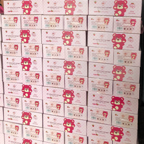 Thùng 10 gói khăn ướt đa năng vịt vàng  nội địa Trung mềm mịn siêu hot