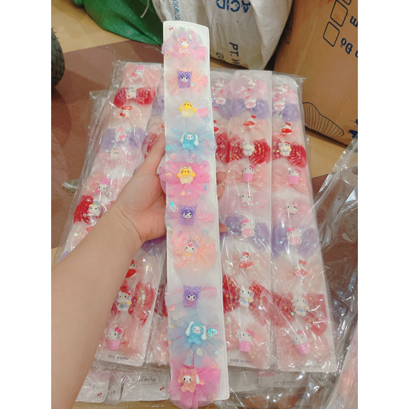 Sỉ 1 dây 10 kẹp tóc ren cho bé xinh xắn