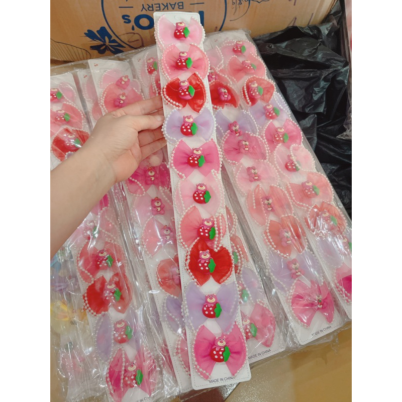 Sỉ 1 dây 10 kẹp tóc ren cho bé xinh xắn