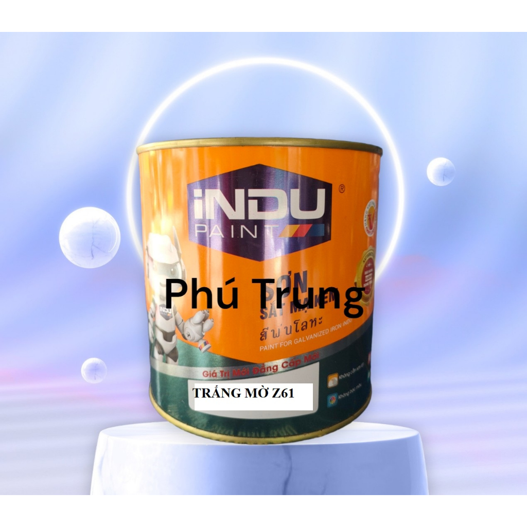 SƠN SẮT MÃ KẼM 1 THÀNH PHẦN INDU (7 LON) TRẮNG MỜ
