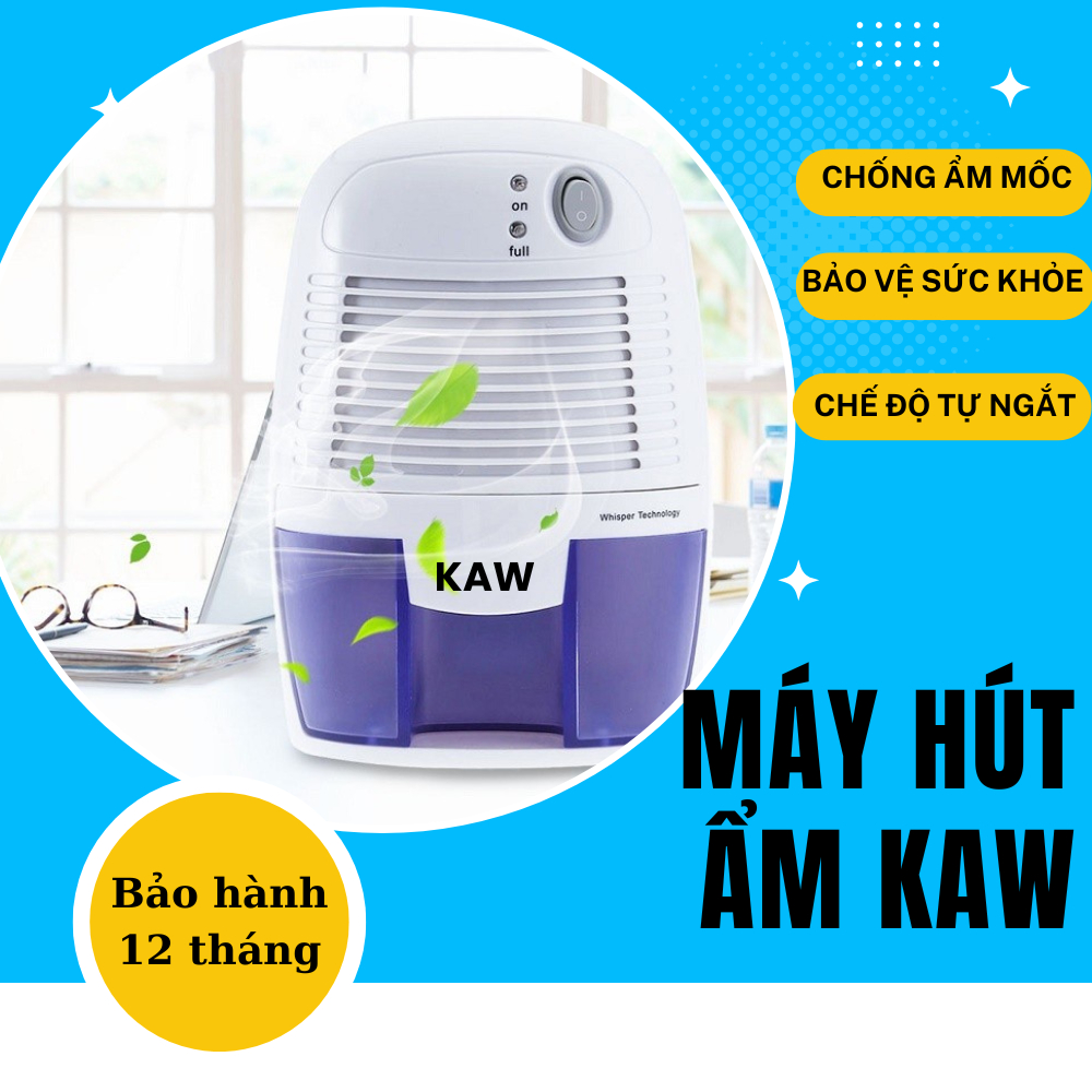 Máy Hút Ẩm Không Khí KAW Mini, Cầm Tay Tiện Lợi Cho Phòng Ngủ, Tủ Quần Áo, Giảm Ẩm Mốc, bảo hành 12 tháng