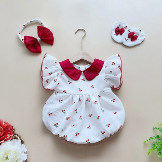 Body cherry đỏ cho bé gái từ 3kg đến 13kg, body đầy tháng, bodysuit bé gái, thôi nôi, đi tiệc