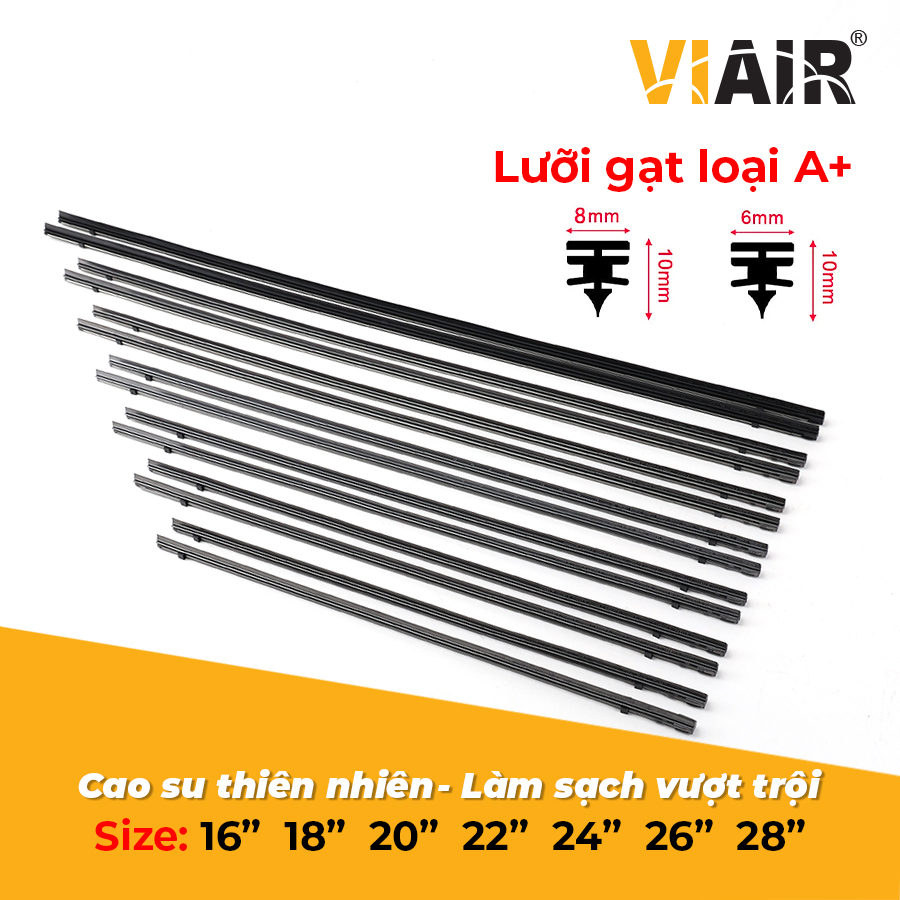 Combo 2 Lưỡi Gạt Mưa Loại A VIAIR R15 (28 Inch/700 mm) - Nhập Khẩu Chính Hãng