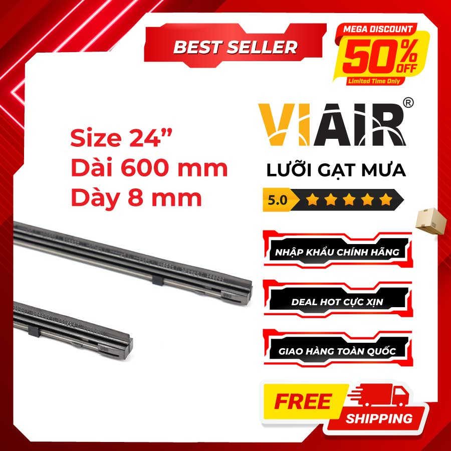 Combo 2 Lưỡi Gạt Mưa Loại A VIAIR R15  Nhập Khẩu Chính Hãng