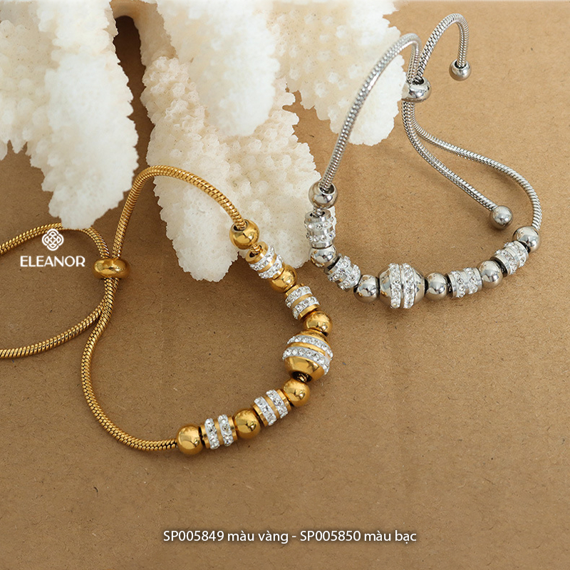 Vòng tay nữ titan Eleanor Accessories dây rút đính đá phụ kiện trang sức 5849