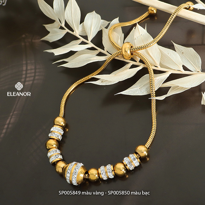Vòng tay nữ titan Eleanor Accessories dây rút đính đá phụ kiện trang sức 5849