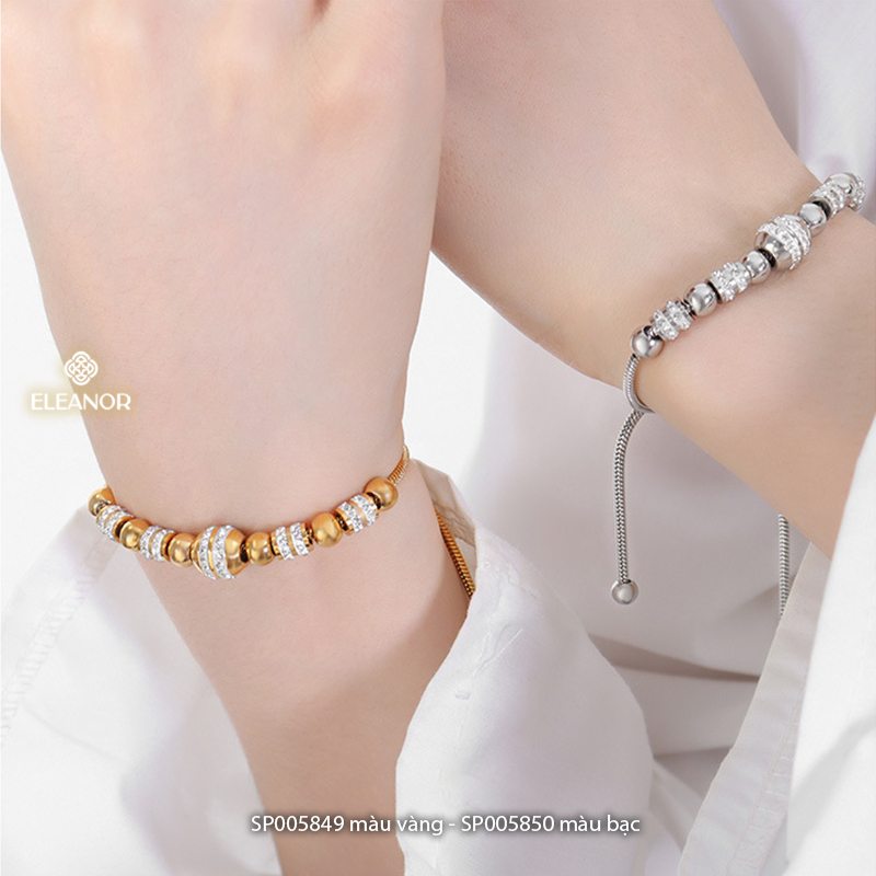 Vòng tay nữ titan Eleanor Accessories dây rút đính đá phụ kiện trang sức 5849