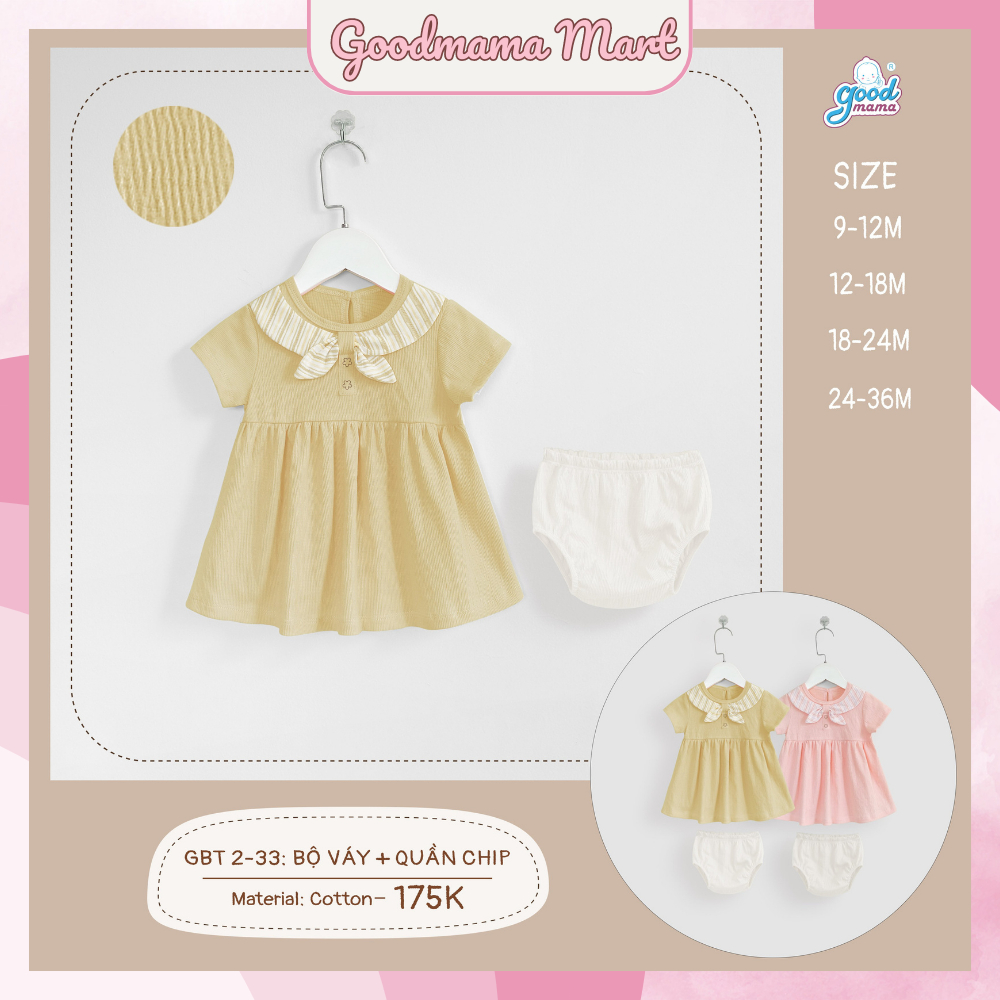 GBT2-33 Bộ Váy + Quần Chip Cho Bé Gái Goodmama