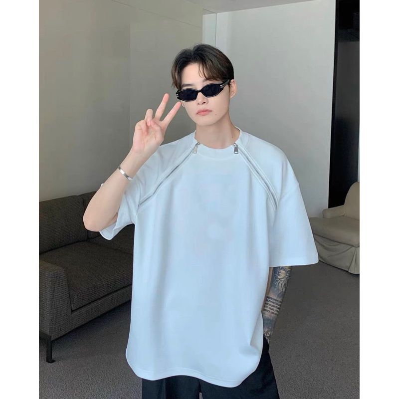 Áo Thun phối 2 zip Unisex