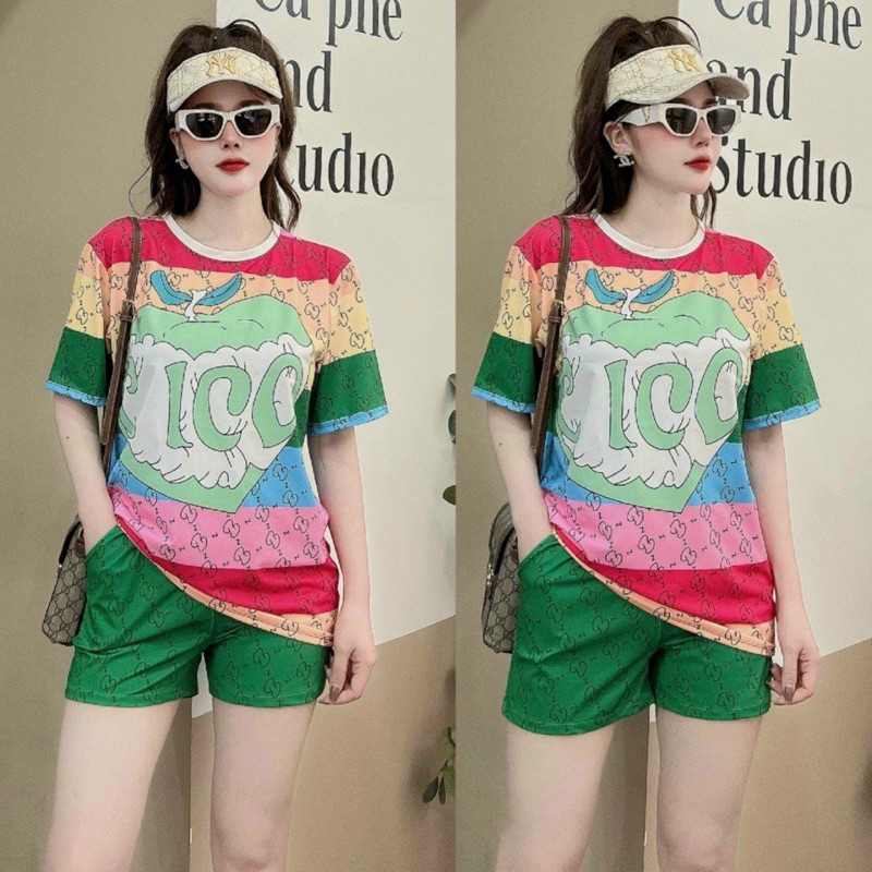 SET SHORT COTTON LẠNH PHỐI 3D CAO CẤP