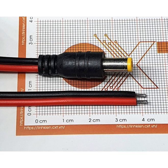 Jack nguon DC đực 12V 8A dài 30cm 2.5x2.1mm - Lõi đồng dày 0.75mm2