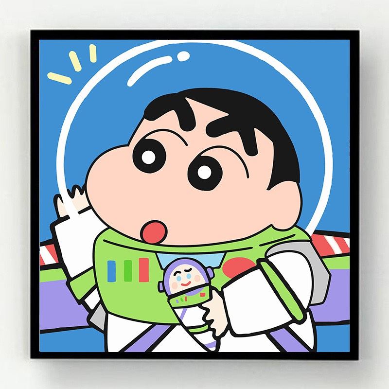 Tranh Số Hóa Cậu Bé Sh in Nhiều Hình Thủ Công Tự Hoàn Thành, Tranh Sơn Dầu Số Hóa Cậu Bé Bút Chì 20x20cm
