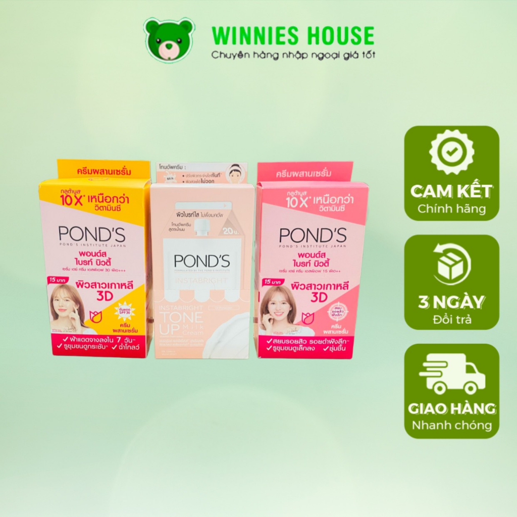 Hộp 6 Gói Kem Dưỡng Trắng Sáng Da, Chống Nắng Ponds Bright Beauty Thái Lan 7g