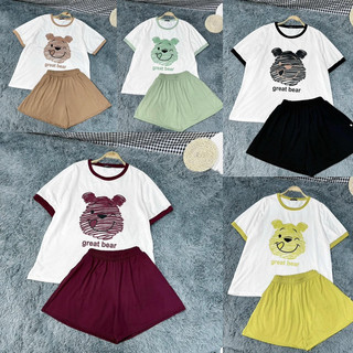 ( 70-100kg ) BỘ COTTON GẤU ĐÙI BIGSIZE ( hình shop chụp thật )