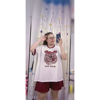 ( 70-100kg ) BỘ COTTON GẤU ĐÙI BIGSIZE ( hình shop chụp thật )