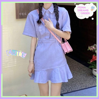 💜[ORD] ĐẦM JEANS TÍM MÀU PASTEL CỔ CHỮ V MÙA HÈ DỄ THƯƠNG NĂNG ĐỘNG CHO BẠN GÁI