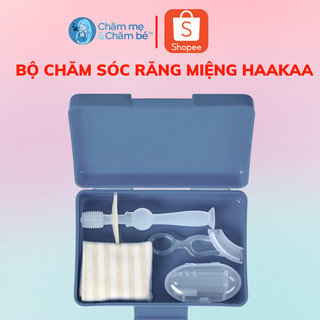 [Cao Cấp] Bộ Dụng Cụ Chăm Sóc Vệ Sinh Răng Miệng Cho Bé Haakaa. Chất Liệu Silicon an toàn