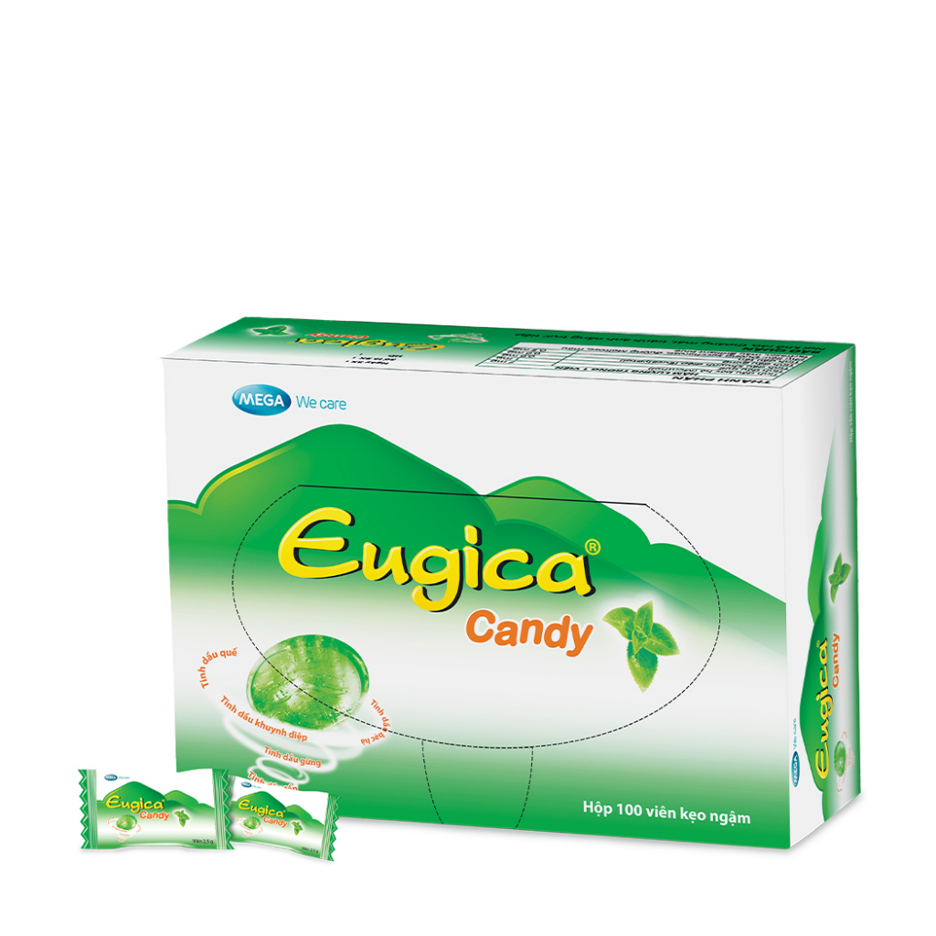 Kẹo ngậm thảo dược Eugica Candy giảm ho, ngứa họng (Hộp 100 viên)
