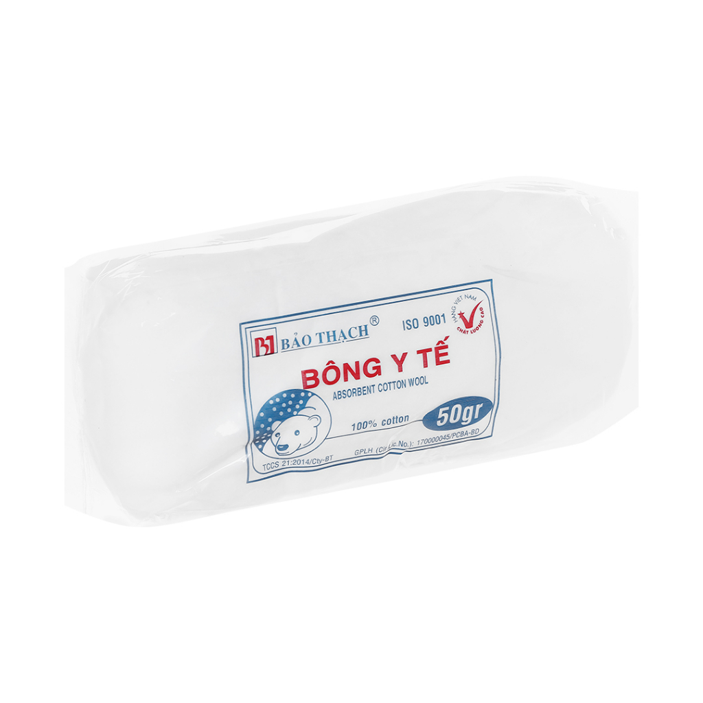 Bông y tế ợi dài Bảo Thạch - Làm sạch vết thương, thấm máu và dịch tiết
