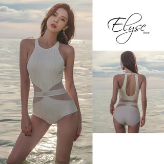 [ XẢ KHO ] Bikini liền thân, bộ bikini đi biển cổ yếm màu trắng sang chảnh hở lưng sexy mẫu mới 2023
