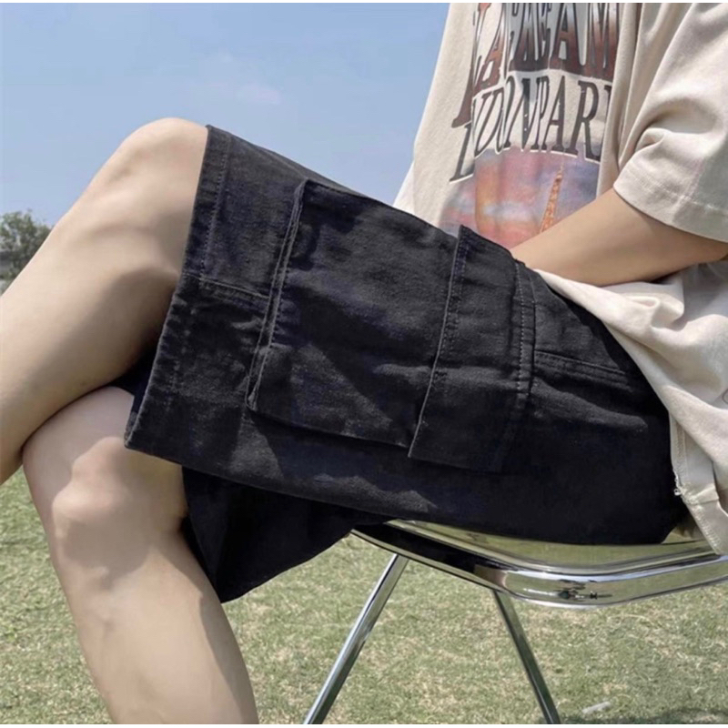 Quần Short kaki túi hộp Unisex