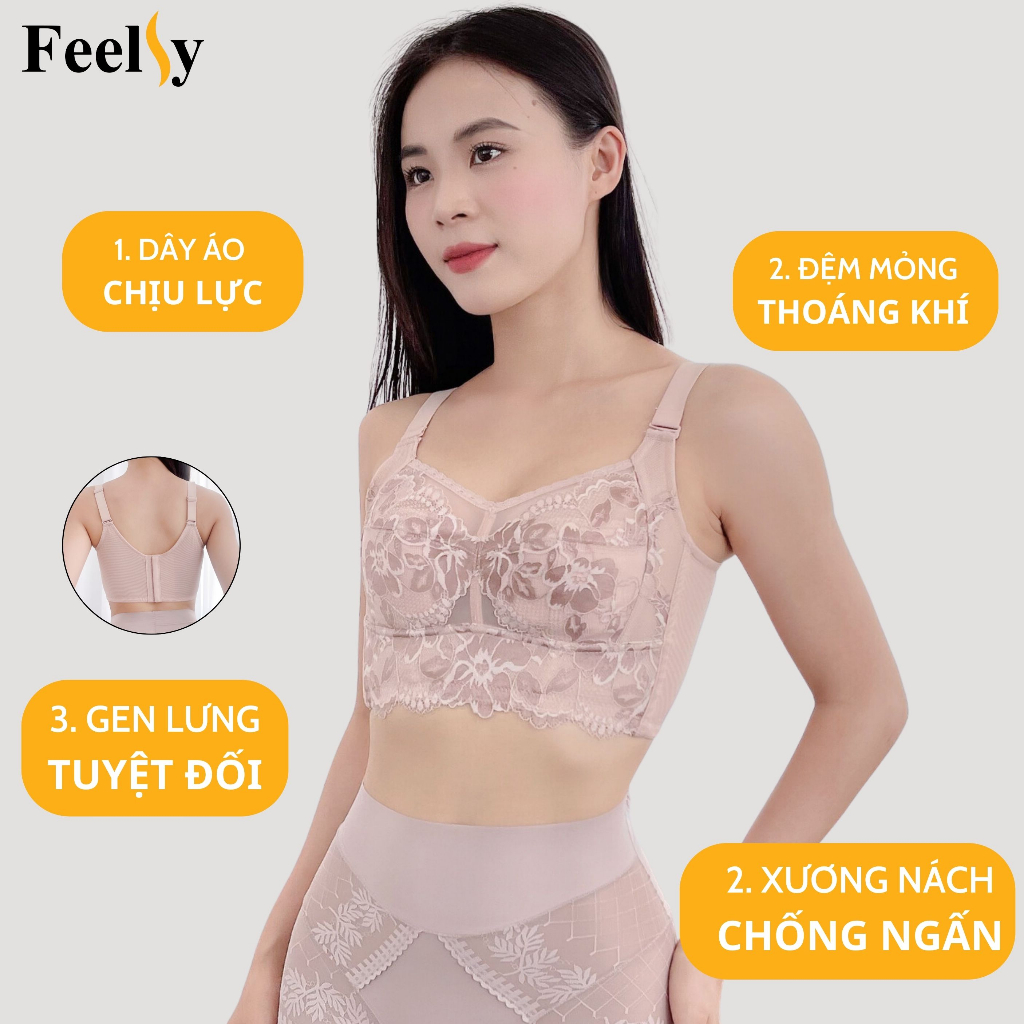 Áo ngực định hình bản to chống hằn, giảm mỡ lưng Bra Feelsy Lix01 nâng ngực, chống xệ mặc trong đầm ôm bó